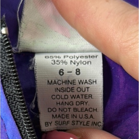 Vintage 90’s Kids Surf Style Retro Iridescent Purple Windbreaker - Picture 7 of 9